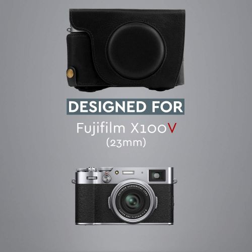  MegaGear Ever Ready Genuine Leather Camera Case Compatible with Fujifilm X100V