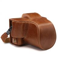 MegaGear Ever Ready Genuine Leather Camera Case Compatible with Fujifilm X-T100 (15-45mm)