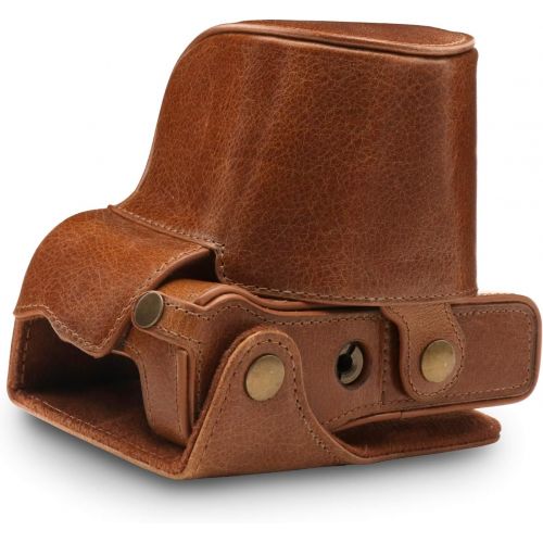  MegaGear Ever Ready Genuine Leather Camera Case Compatible with Fujifilm X-T100 (15-45mm)