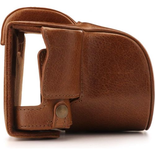  MegaGear Ever Ready Genuine Leather Camera Case Compatible with Fujifilm X-T100 (15-45mm)