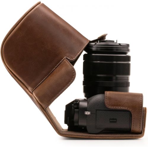  MegaGear Ever Ready Leather Camera Case and Strap Compatible with Fujifilm X-T2