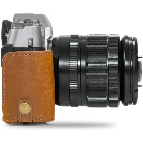  MegaGear Ever Ready Leather Camera Case and Strap Compatible with Fujifilm X-T30, X-T20 (16-50mm / 18-55mm Lenses), X-T10
