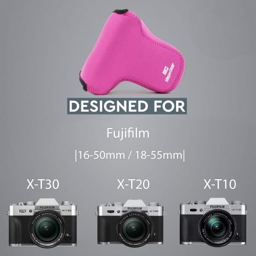 MegaGear MG582 Ultra Light Neoprene Camera Case compatible with Fujifilm X-T30, X-T20, X-T10 (16-50mm/18-55mm Lenses), X Series X10, X20 - Hot Pink