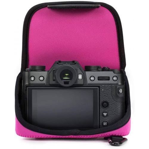  MegaGear MG582 Ultra Light Neoprene Camera Case compatible with Fujifilm X-T30, X-T20, X-T10 (16-50mm/18-55mm Lenses), X Series X10, X20 - Hot Pink