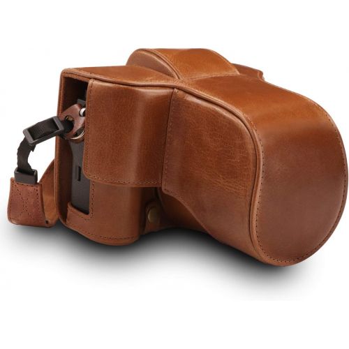  MegaGear Ever Ready Genuine Leather Camera Case Compatible with Fujifilm X-T3 (XF23mm - XF56mm & 18-55mm Lens)