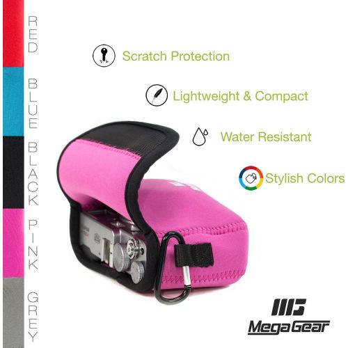  Megagear Fujifilm X100F, X100T, X100S Ultra Light Neoprene Camera Case, with Carabiner - Hot Pink - MG1097