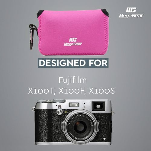  Megagear Fujifilm X100F, X100T, X100S Ultra Light Neoprene Camera Case, with Carabiner - Hot Pink - MG1097