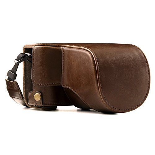  MegaGear Ever Ready Leather Camera Case and Strap Compatible with Fujifilm X-A5, X-A3, X-A2, X-A1, X-M1