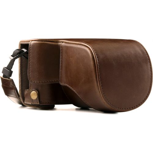  MegaGear Ever Ready Leather Camera Case and Strap Compatible with Fujifilm X-A5, X-A3, X-A2, X-A1, X-M1