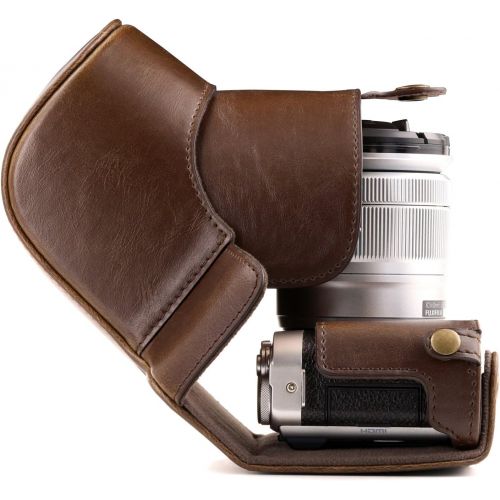  MegaGear Ever Ready Leather Camera Case and Strap Compatible with Fujifilm X-A5, X-A3, X-A2, X-A1, X-M1