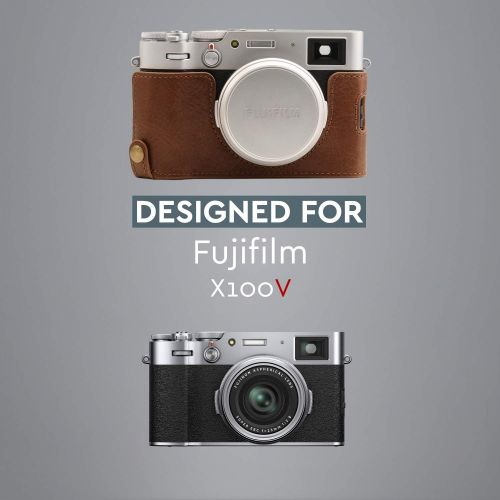  MegaGear Ever Ready Genuine Leather Camera Half Case Compatible with Fujifilm X100V