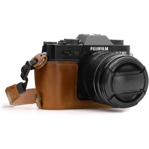  MegaGear Ever Ready Leather Camera Half Case and Strap Compatible with Fujifilm X-T30, X-T20, X-T10