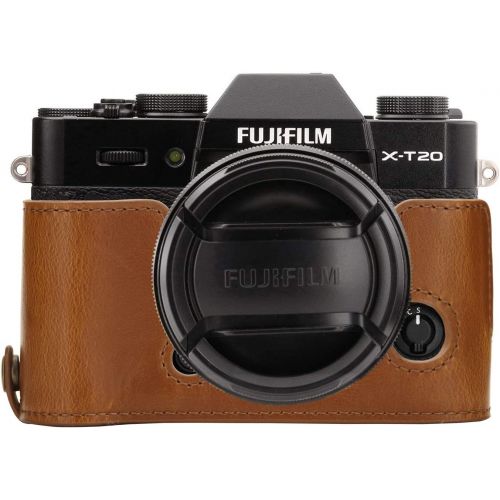  MegaGear Ever Ready Leather Camera Half Case and Strap Compatible with Fujifilm X-T30, X-T20, X-T10