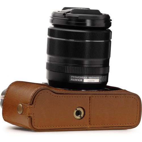  MegaGear Ever Ready Leather Camera Half Case and Strap Compatible with Fujifilm X-T30, X-T20, X-T10