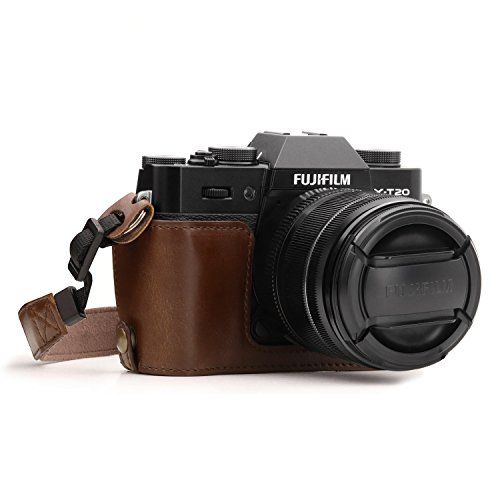  MegaGear Ever Ready Leather Camera Half Case and Strap Compatible with Fujifilm X-T30, X-T20, X-T10