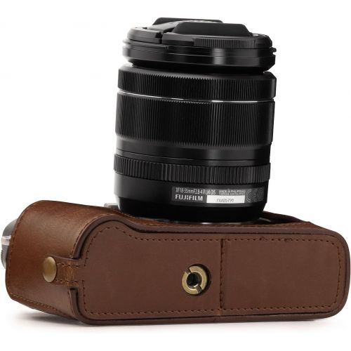  MegaGear Ever Ready Leather Camera Half Case and Strap Compatible with Fujifilm X-T30, X-T20, X-T10