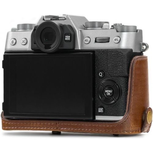  MegaGear Ever Ready Leather Camera Case and Strap Compatible with Fujifilm X-T30, X-T20 (16-50mm / 18-55mm Lenses), X-T10