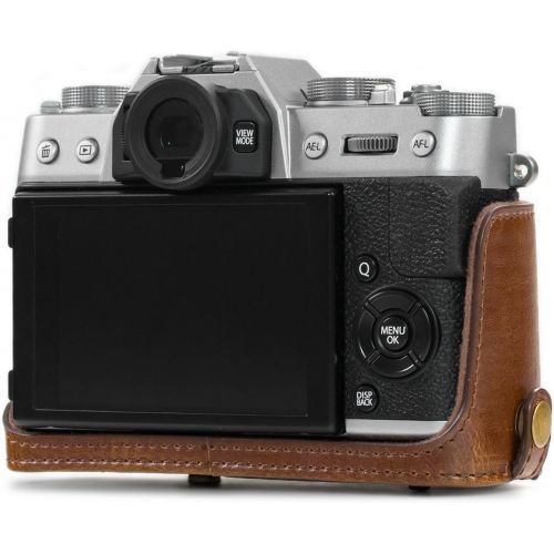  MegaGear Ever Ready Leather Camera Case and Strap Compatible with Fujifilm X-T30, X-T20, X-T10 (16-50mm / 18-55mm Lenses)