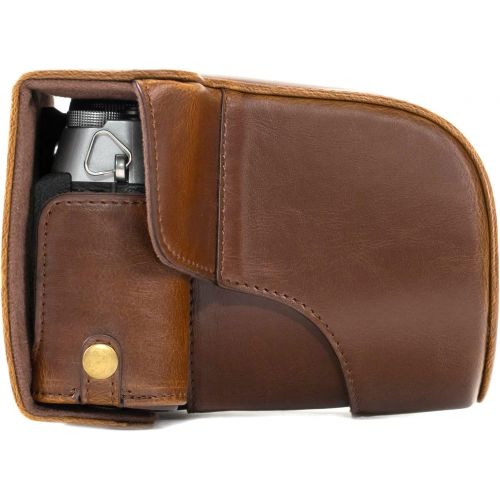  MegaGear Ever Ready Leather Camera Case and Strap Compatible with Fujifilm X-T30, X-T20, X-T10 (16-50mm / 18-55mm Lenses)