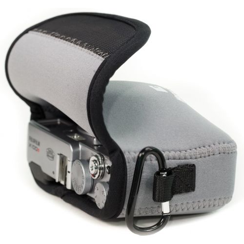  MegaGear Fujifilm X100F, X100T, X100S Ultra Light Neoprene Camera Case, with Carabiner - Gray - MG1095