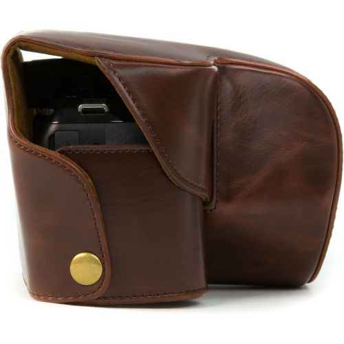  MegaGear Ever Ready Protective Dark Brown Leather Camera Case, Bag for Nikon COOLPIX P520, Nikon COOLPIX P530, Nikon COOLPIX P610 Digital Camera