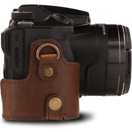  MegaGear Ever Ready Leather Camera Case Compatible with Nikon Coolpix B600