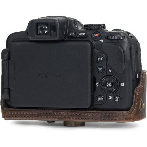  MegaGear Ever Ready Leather Camera Case Compatible with Nikon Coolpix B700