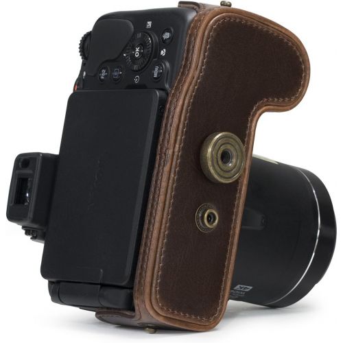  MegaGear Ever Ready Leather Camera Case Compatible with Nikon Coolpix B700