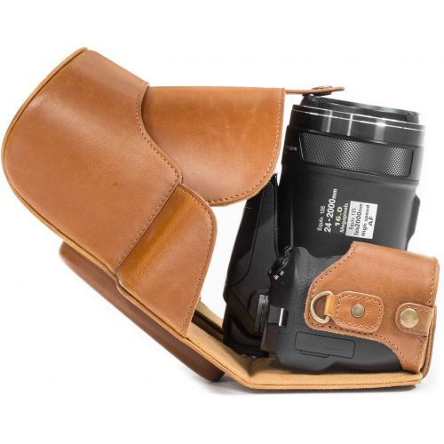  MegaGear Ever Ready Leather Camera Case Compatible with Nikon Coolpix P900, P900S