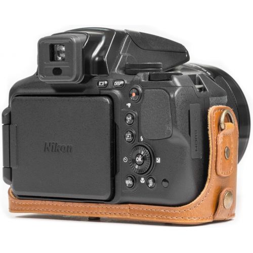  MegaGear Ever Ready Leather Camera Case Compatible with Nikon Coolpix P900, P900S