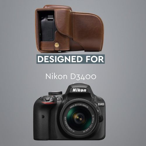  MegaGear Ever Ready Leather Camera Case Compatible with Nikon D3400