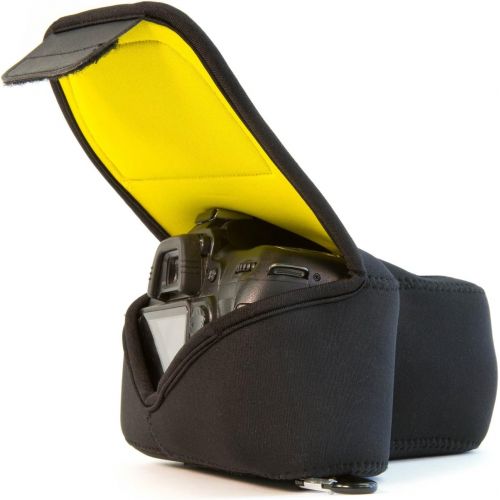  MegaGear MG088 Nikon D3500, D3300, D3400, D5100, D5200, D5300, D5500, D5600 (18-55 mm) Ultra Light Neoprene Camera Case, Black insade Yellow