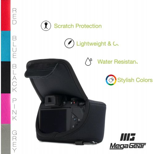  Megagear Nikon Coolpix L340 Ultra Light Neoprene Camera Case, with Carabiner - Black - MG784