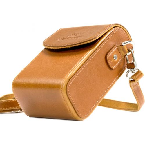  MegaGear Leather Camera Case with Strap Compatible with Nikon Coolpix A1000, A900