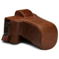 MegaGear Ever Ready Genuine Leather Camera Case Compatible with Nikon Z50 (50-250mm)