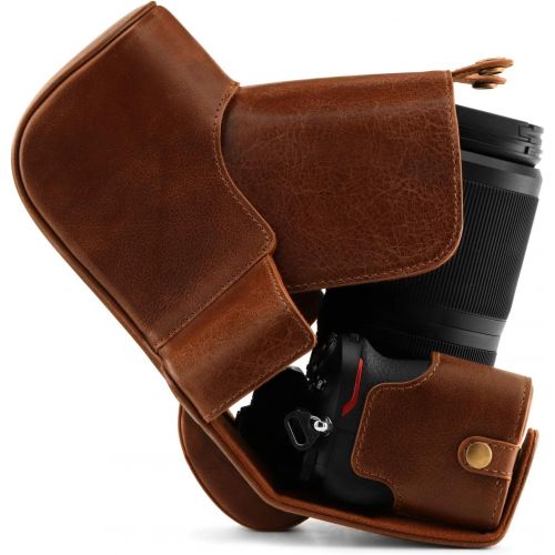  MegaGear Ever Ready Genuine Leather Camera Case Compatible with Nikon Z50 (50-250mm)