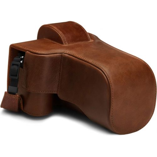  MegaGear Ever Ready Genuine Leather Camera Case Compatible with Nikon Z50 (50-250mm)