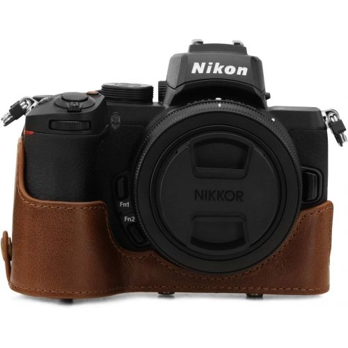  MegaGear Ever Ready Genuine Leather Camera Case Compatible with Nikon Z50 (16-50mm)