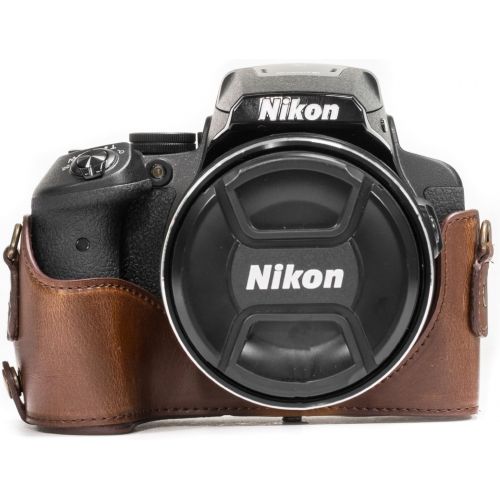  MegaGear Ever Ready Leather Camera Case Compatible with Nikon Coolpix P900, P900S