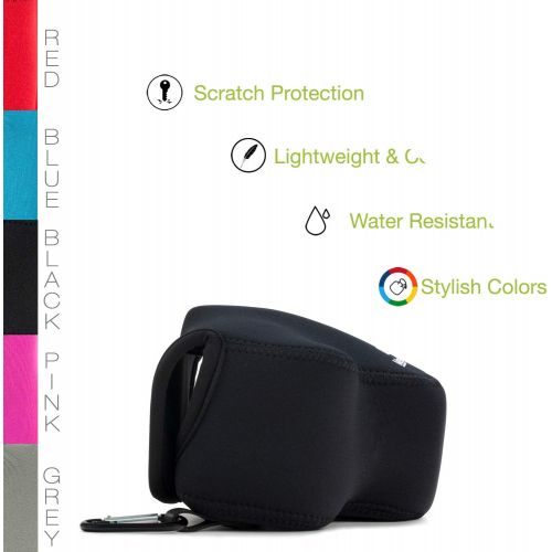  MegaGear Ultra Light Neoprene Camera Case Bag with Carabiner for Nikon COOLPIX B500 Digital Camera (Black)