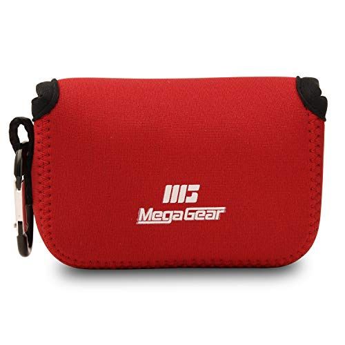  MegaGear Ultra Light Neoprene Camera Case Bag with Carabiner for Panasonic Lumix DC-ZS80, DC-ZS70, DMC-ZS100, DC-TZ95, DC-TZ90, DMC-TZ100 (Red)