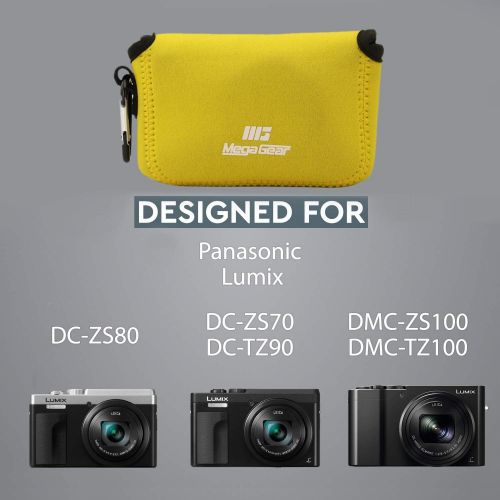  MegaGear MG1846 Ultra Light Neoprene Camera Case Compatible with Panasonic Lumix DC-ZS80, DC-ZS70, DMC-ZS100 - Yellow