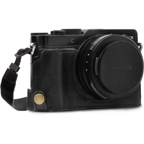  MegaGear Ever Ready Genuine Leather Camera Half Case Compatible with Panasonic Lumix DC-LX100 II