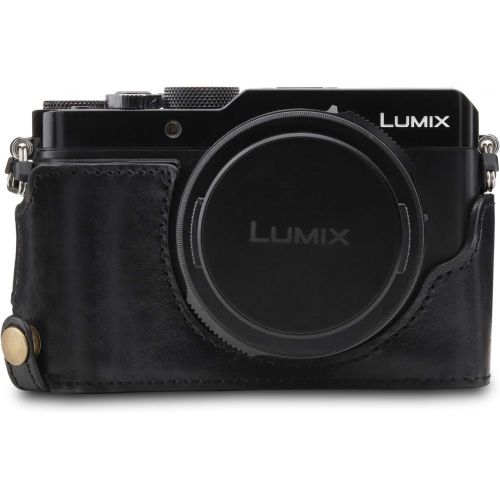  MegaGear Ever Ready Genuine Leather Camera Half Case Compatible with Panasonic Lumix DC-LX100 II