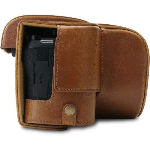  MegaGear Ever Ready Leather Camera Case Compatible with Leica V-Lux 5, Panasonic Lumix DC-FZ1000 II