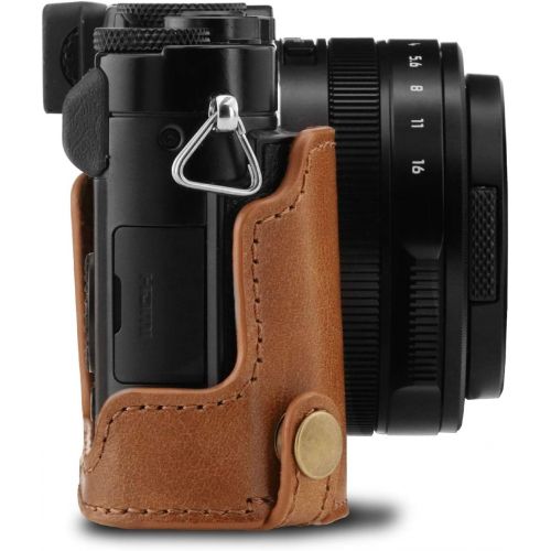  MegaGear Ever Ready Genuine Leather Camera Case Compatible with Panasonic Lumix DC-LX100 II