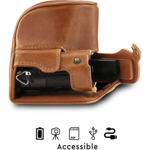  MegaGear Ever Ready Genuine Leather Camera Case Compatible with Panasonic Lumix DC-LX100 II