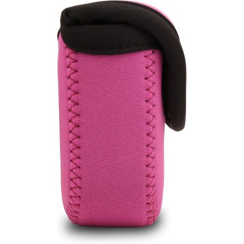  MegaGear Ultra Light Neoprene Camera Case Bag with Carabiner for Panasonic Lumix DC-ZS80, DC-ZS70, DMC-ZS100, DC-TZ95, DC-TZ90, DMC-TZ100 (Hot Pink)