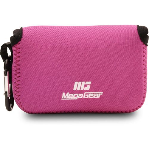  MegaGear Ultra Light Neoprene Camera Case Bag with Carabiner for Panasonic Lumix DC-ZS80, DC-ZS70, DMC-ZS100, DC-TZ95, DC-TZ90, DMC-TZ100 (Hot Pink)