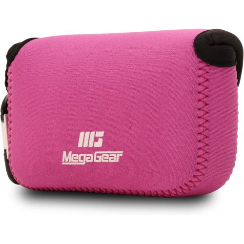  MegaGear Ultra Light Neoprene Camera Case Bag with Carabiner for Panasonic Lumix DC-ZS80, DC-ZS70, DMC-ZS100, DC-TZ95, DC-TZ90, DMC-TZ100 (Hot Pink)